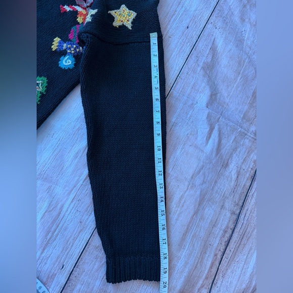 Vintage 90s Christmas Grandmacore Cottagecore Gingerbread Small Tunic Sweater - Picture 3 of 10